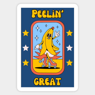 Peelin' great - cute and funny banana pun to feel good Sticker